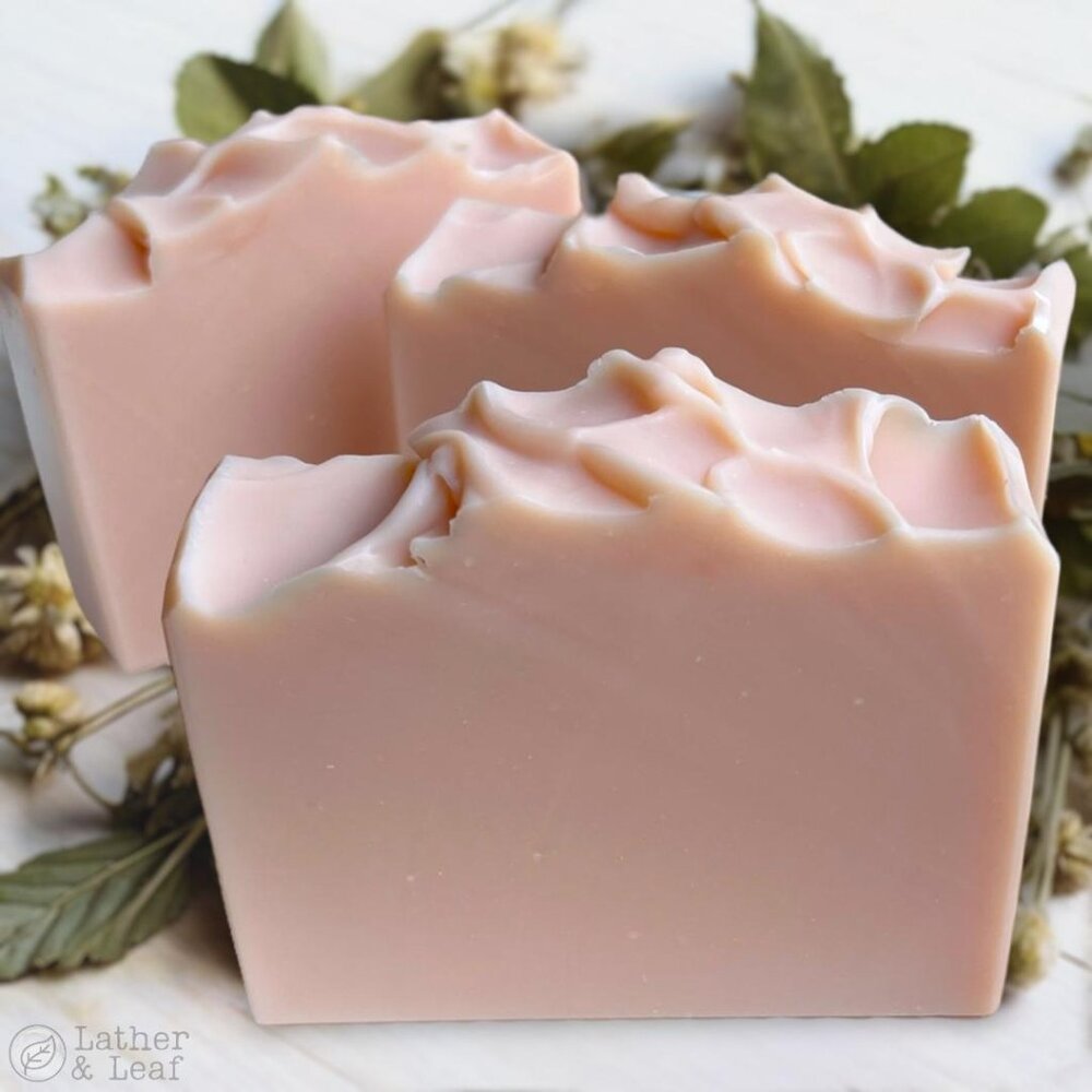 Calamine + Chamomile Cold Process Soap Natural Handcrafted Artisan Soap Bar